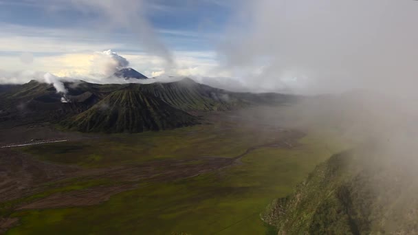 Landschaft Frühen Morgen Des Kraters Bromo Insel Java Indonesien — Stockvideo