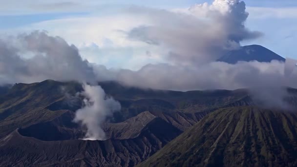 Landschaft Frühen Morgen Des Kraters Bromo Insel Java Indonesien — Stockvideo