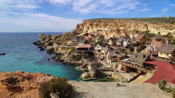 Berühmtes Popeye Dorf Auf Malta — Stockvideo