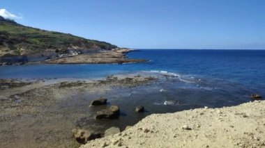 Qbajjar, Marsalforn, Gozo, Malta, Akdeniz, Europe yakınındaki, tuz tava