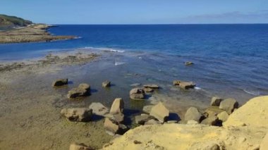 Qbajjar, Marsalforn, Gozo, Malta, Akdeniz, Europe yakınındaki, tuz tava