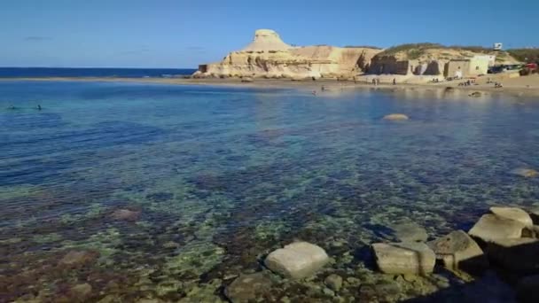 Сіль Каструлі Qbajjar Поблизу Marsalforn Гозо Мальта Середземномор Європа — стокове відео