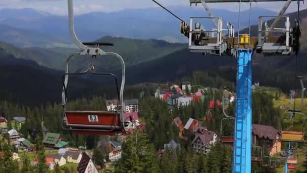 Teleférico Drahobrat Montañas Cárpatos Ucranianos — Vídeo de stock