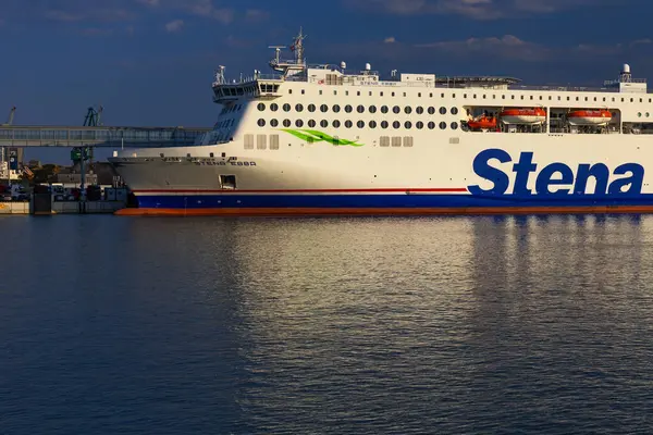 stock image Gdynia, Poland - 2 June, 2023: Passenger ferry maneuvers in Gdynia the sea port