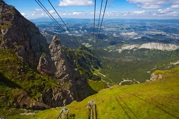 stock image View of the Tatras mountains and cable car to Kasprowy Wierch  in Poland