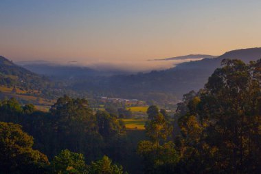 Amazing sunrise in Cantabria hills, Spain clipart