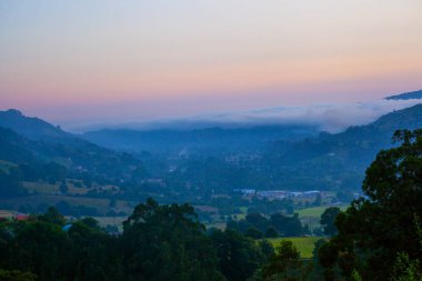 Amazing sunrise in Cantabria hills, Spain clipart