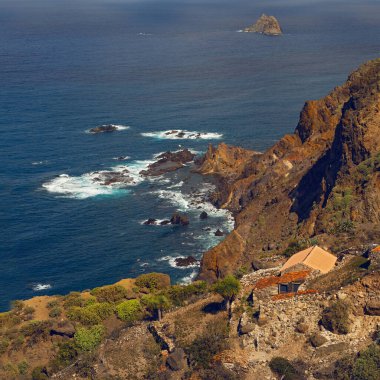 Tenerife 'deki Playa de Benijo' nun güzel manzarası