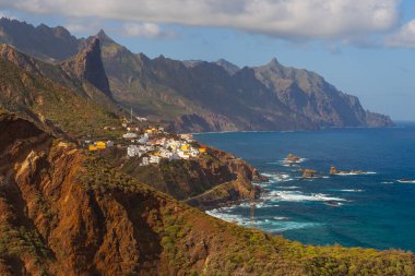 Beautiful view of the Atlantic ocean and anaga mountains on Tenerife island, Spain clipart