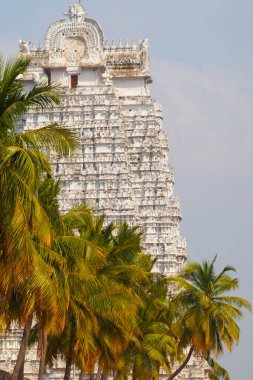 Trichi, Hindistan - 12 Ocak 2023: Sri Ranganatha Swamy Temple, Srirangam, Hinu Temple in Trichy, Tamil Nadu, Hindistan. İbadet yeri.