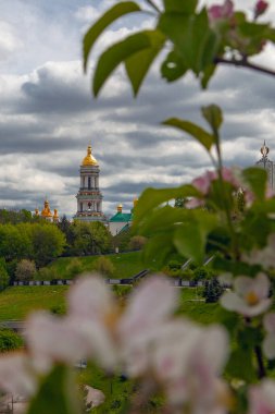 Kyiv ilkbaharda, Kyivo-Pecherska lavrası elma ağaçları ile