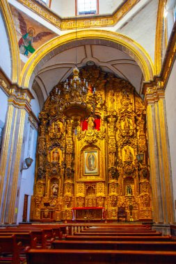 Mexico City, Mexico - 15 Mart 2022 San Francisco Manastırı 'ndaki Balvanera Şapeli