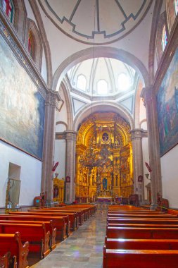 Mexico City, Mexico - 15 Mart 2022 San Francisco Manastırı 'ndaki Balvanera Şapeli