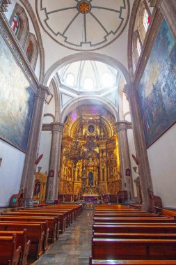 Mexico City, Mexico - 15 Mart 2022 San Francisco Manastırı 'ndaki Balvanera Şapeli