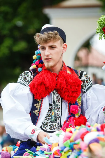 Vlcnov Česká Republika Května 2022 Muž Oblečený Tradičním Moravském Lidovém — Stock fotografie