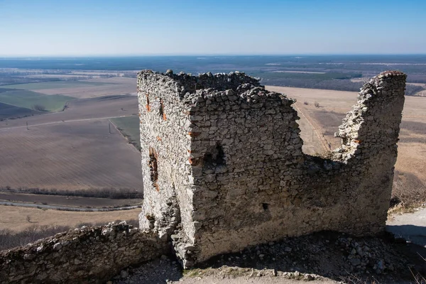 Ruinas Abandonadas Del Castillo Medieval Plavecky Eslovaquia Europa Central Destino — Foto de Stock
