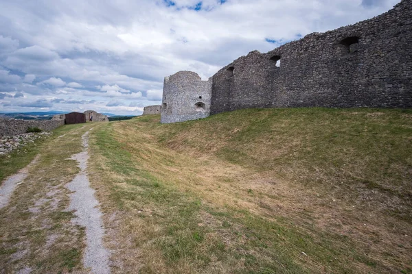 Castelo Pedra Fortaleza Medieval Arruinado Branc Hrad Aldeia Podbranch Distrito — Fotografia de Stock
