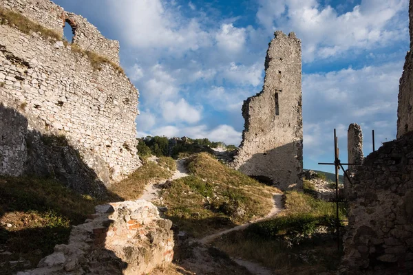 Заброшенные Красивые Руины Средневекового Замка Плавецкий Град Словакии Летом Центральной Лицензионные Стоковые Фото
