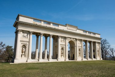 The colonnade on Rajstna is a romantic classicist gloriet near Valtice town, local name is Kolonada na Rajstne, Lednice and Valtice area, South Moravia, Czech Republic clipart