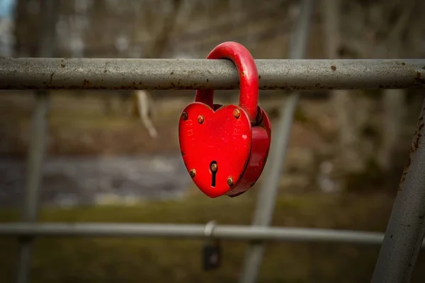 Decorative Pendant Lock Lovers Can Locked Bridge Wedding — Stock Photo, Image