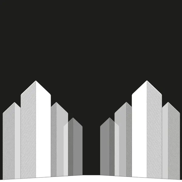 Architektonické Zázemí Vysoké Budovy Linie Art Banner Pro Webové Stránky — Stockový vektor