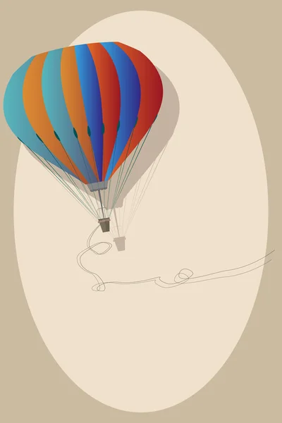 テキストのためのスペースが付いている多彩な熱気球のレトロな背景 — ストックベクタ