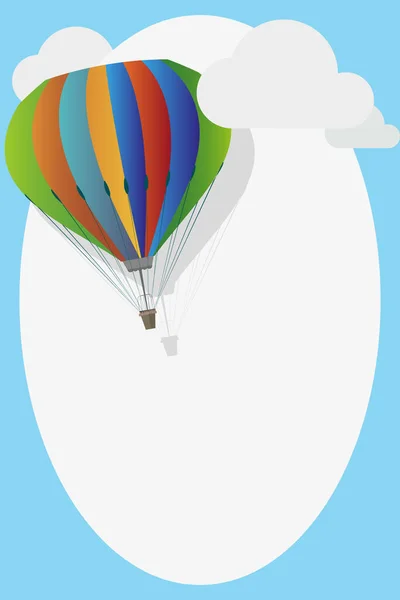 Retro Pozadí Barevným Horkovzdušným Balónem Prostorem Pro Text — Stockový vektor