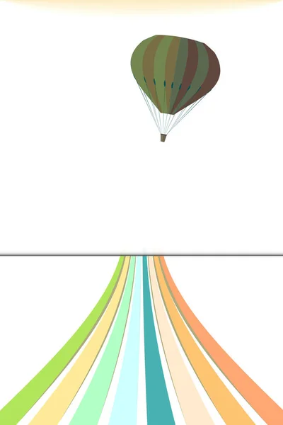 Balon Langit Balon Untuk Terbang Dengan Keranjang Udara Panas Vektor - Stok Vektor