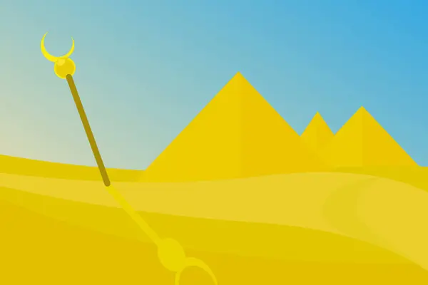 Paysage Pyramidal Antique Egypte Paysage Pyramidal Dans Désert Saqara Plateau — Image vectorielle