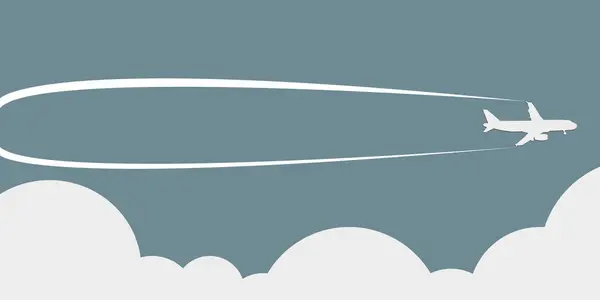Repülő Felhőkben Repül Repülőgépek Repülőgépek Utasszállító Repülőgép Avia Légi Közlekedés — Stock Vector