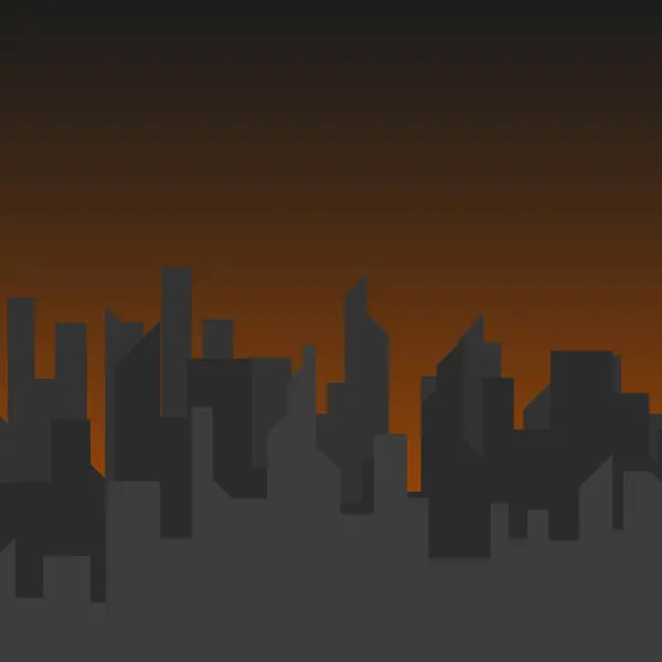 Urban City Panoram Skyscrapers Silhouette — Stock Vector