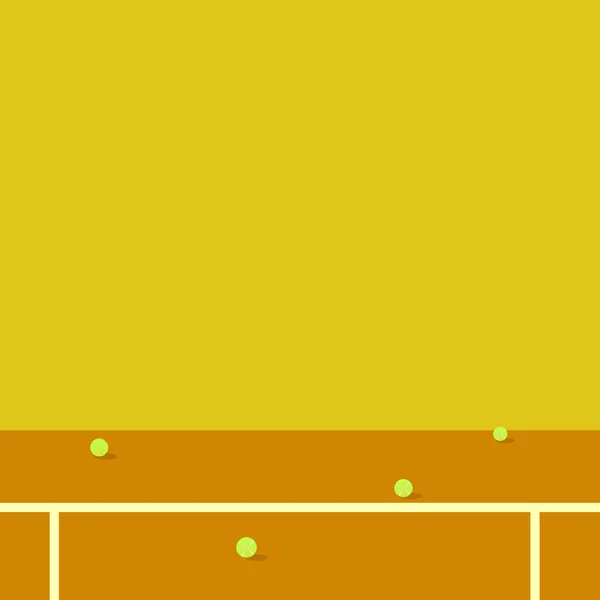 Теннисный Корт Теннисные Мячи Глиняном Корте Векторная Иллюстрация — стоковый вектор