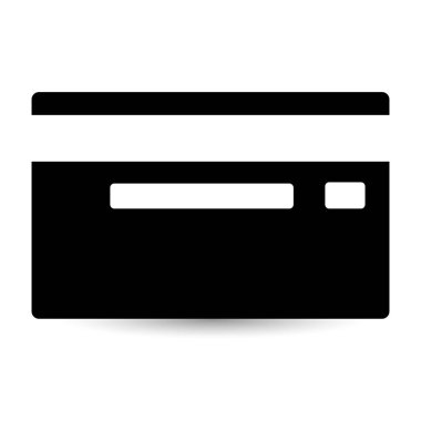 Kredi kartı beyaz arkaplanda izole edildi, vektör simgesi.