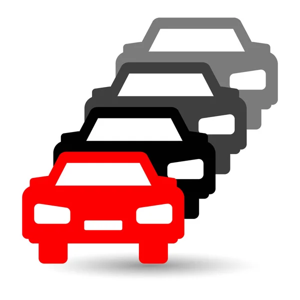 Traffic Jam Icon Isolated White Background — Stock Vector