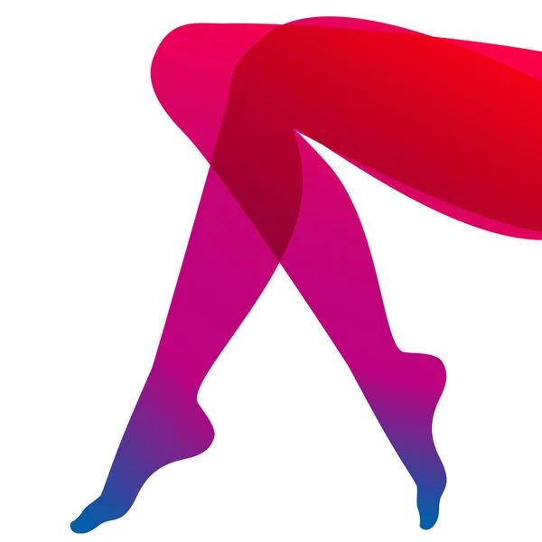 Long Slim Female Legs White Background Vector Illustration — Stock Vector