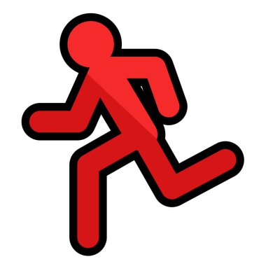 Running Man line icon isolated on a white background.
