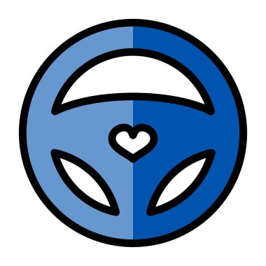 Steering wheel vector icon isolated on a white background.