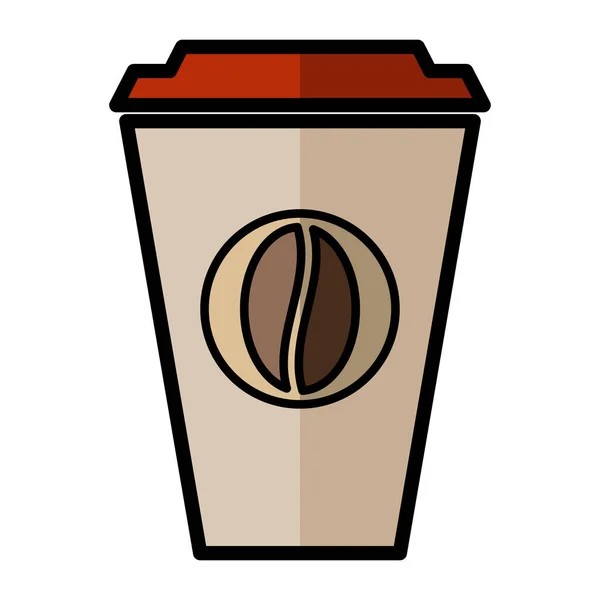 白い背景に隔離されたコーヒーラインのアイコンのカップ — ストックベクタ
