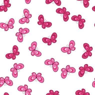 Beyaz arka planda renksiz kelebek deseni. Kağıt baskı tasarımı. Soyut retro vektör çizimi. Moda tekstil, kumaş, ambalaj. Modern alan dekorasyonu.