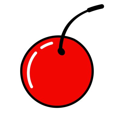 Çizgi film kiraz simgesinin vektör çizimi