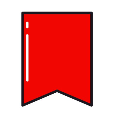 Kırmızı bayrak, doğum günü ikonu. Çizgi çalışması. Beyaz arka plan. Sosyal medya ikonu. İş konsepti. İşaret, sembol, ağ ögesi. Dövme şablonu. Web sitesi resim grafiği.