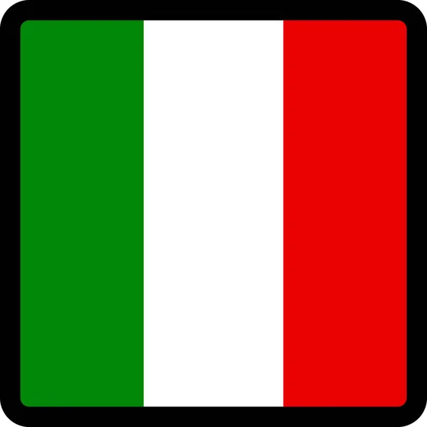 Bandera Italia Forma Cuadrado Con Contorno Contrastante Signo Comunicación Las — Vector de stock