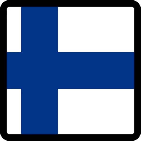 Прапор Фінляндії Формі Квадрата Контрастним Контуром Знаком Комунікації Соціальних Мереж — стоковий вектор
