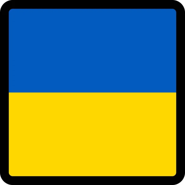 Флаг Украины Виде Квадрата Контрастным Контуром Знак Общения Социальных Сетях — стоковый вектор