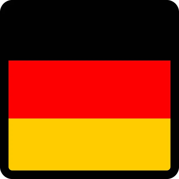 対照的な輪郭を持つ正方形の形でデンマークの旗 ソーシャルメディアのコミュニケーション記号 愛国心 サイト上の言語を切り替えるためのボタン アイコン — ストックベクタ