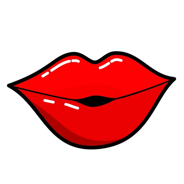 Usta Ikona Pocałunek Grafika Liniowa Białe Tło Ikony Mediów Społecznościowych — Wektor stockowy