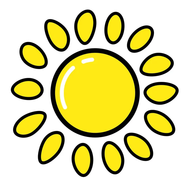 Ikona Slunce Čárová Grafika Bílé Pozadí Sociální Media Ikony Obchodní — Stockový vektor