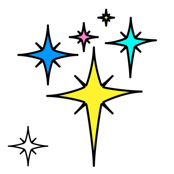 Sterne Symbol Zeilenkunst Weißer Hintergrund Ikone Der Sozialen Medien Geschäftskonzept — Stockvektor