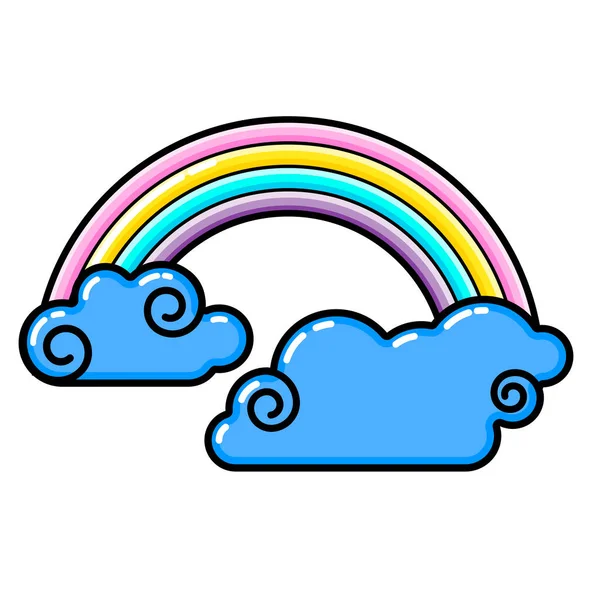 Cloud Rainbow Icon Line Art White Background Social Media Icon — Stock Vector