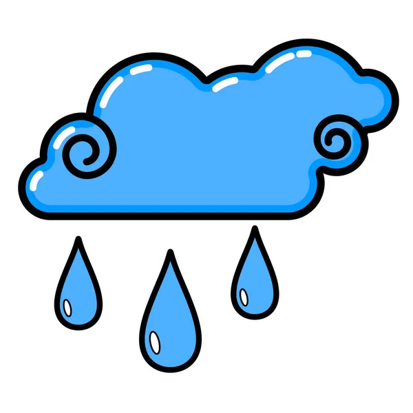 Cloud Rain Icon Line Art White Background Social Media Icon — Stock Vector